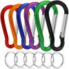6PCS Carabiners, LDJZON 2.68 Inch Aluminum Carabiner Clip Spring Snap Hook with 6PCS Keyrings Keychain Hook for Keys, Backbag, Camping Lamp,Water Bottle Colorful view 1