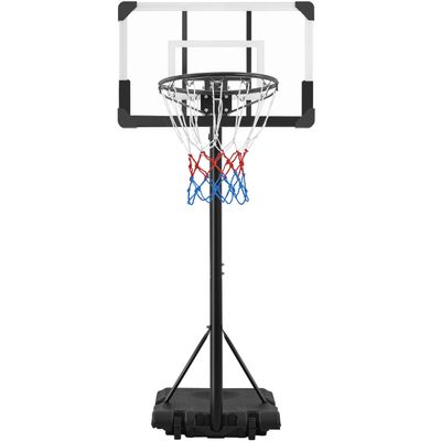 Yaheetech Kids Basketball Hoop Outdoor Portable Basketball Goals Court Freestanding 7ft-8ft Height Adjustable for Indoor/Outdoor Sports 28'' Backboard, Black/White