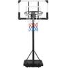 Yaheetech Kids Basketball Hoop Outdoor Portable Basketball Goals Court Freestanding 7ft-8ft Height Adjustable for Indoor/Outdoor Sports 28'' Backboard, Black/White view 1