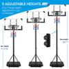 Yaheetech Kids Basketball Hoop Outdoor Portable Basketball Goals Court Freestanding 7ft-8ft Height Adjustable for Indoor/Outdoor Sports 28'' Backboard, Black/White view 4