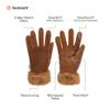 isotoner Women's Water Repellent Touchscreen Stretch Mya Faux Fur Cuff Gloves view 2