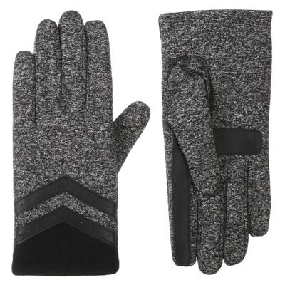 isotoner Women's Water Repellent Shortie Spandex Touchscreen Gloves with Rib Knit Cuff