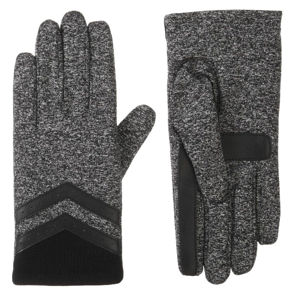 isotoner Women's Water Repellent Shortie Spandex Touchscreen Gloves with Rib Knit Cuff