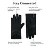 isotoner Women's Water Repellent Shortie Spandex Touchscreen Gloves with Rib Knit Cuff view 2