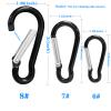 6PCS Carabiners, LDJZON 2.68 Inch Aluminum Carabiner Clip Spring Snap Hook with 6PCS Keyrings Keychain Hook for Keys, Backbag, Camping Lamp,Water Bottle Black view 2