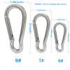 6PCS Carabiners, LDJZON 2.32 Inch Large Aluminum Carabiner Clip Spring Snap Hook with 6PCS Keyrings Keychain Hook for Keys, Backbag, Camping Lamp,Water Bottle Silver view 2