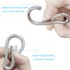 6PCS Carabiners, LDJZON 2.32 Inch Large Aluminum Carabiner Clip Spring Snap Hook with 6PCS Keyrings Keychain Hook for Keys, Backbag, Camping Lamp,Water Bottle Silver view 4