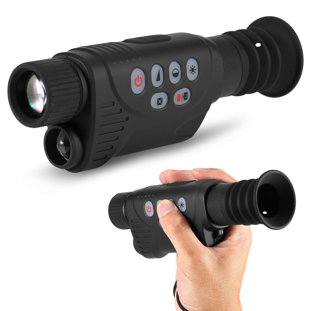 Anti-Blur Night Vision Monocular 30mm Lens 2.3X-9.2X Zoom,0.38 inch OLED Screen 1080p Digital Ranger Finder, 850nm Invisible IR waveligh for Outdoor Hunting Night Vision with WiFi APP
