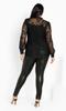 Avenue Women's Plus Size Celia High Rise Faux Leather Split Pant Black view 4