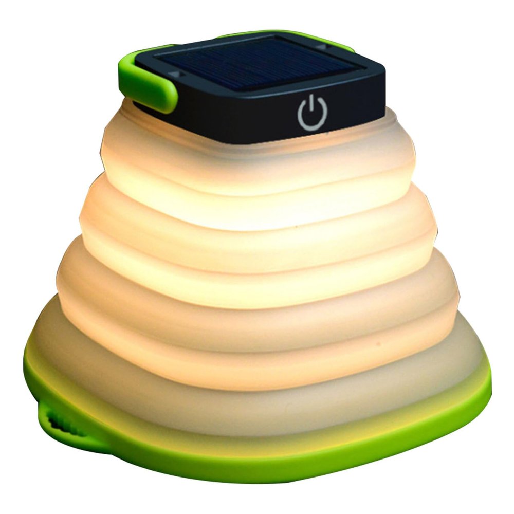 GOOHOCHY Retractable Outdoor Light Camping Lantern Handle Solar USB Powered Lantern