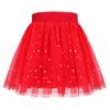 Girls Skirt Red Sparkle Glitter Star Moon Ballet Tutu Tulle Elastic Party Size 6 view 1