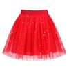 Girls Skirt Red Sparkle Glitter Star Moon Ballet Tutu Tulle Elastic Party Size 6 view 2