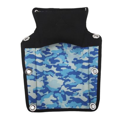 Airshi Scuba Diving Back Plate, Scuba Diving Backboard Cushion Comfortable Stainless Steel Gas Eye for Diver (Camouflage Blue)