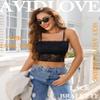 Avidlove Bralette Tank Tops for Women Casual Basic Slim Cami Top (Black X-Large) view 2