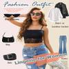 Avidlove Bralette Tank Tops for Women Casual Basic Slim Cami Top (Black X-Large) view 4