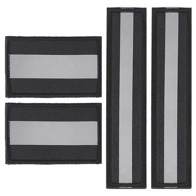 WEBEEDY 4PCS Reflective Safety Patches Hook and Loop Fastener Safety Patches for Vest Backpack Night Sportsperson, Worker, Hiker, Dog Vest, Firefighter Rescue Police, 2 Sizes