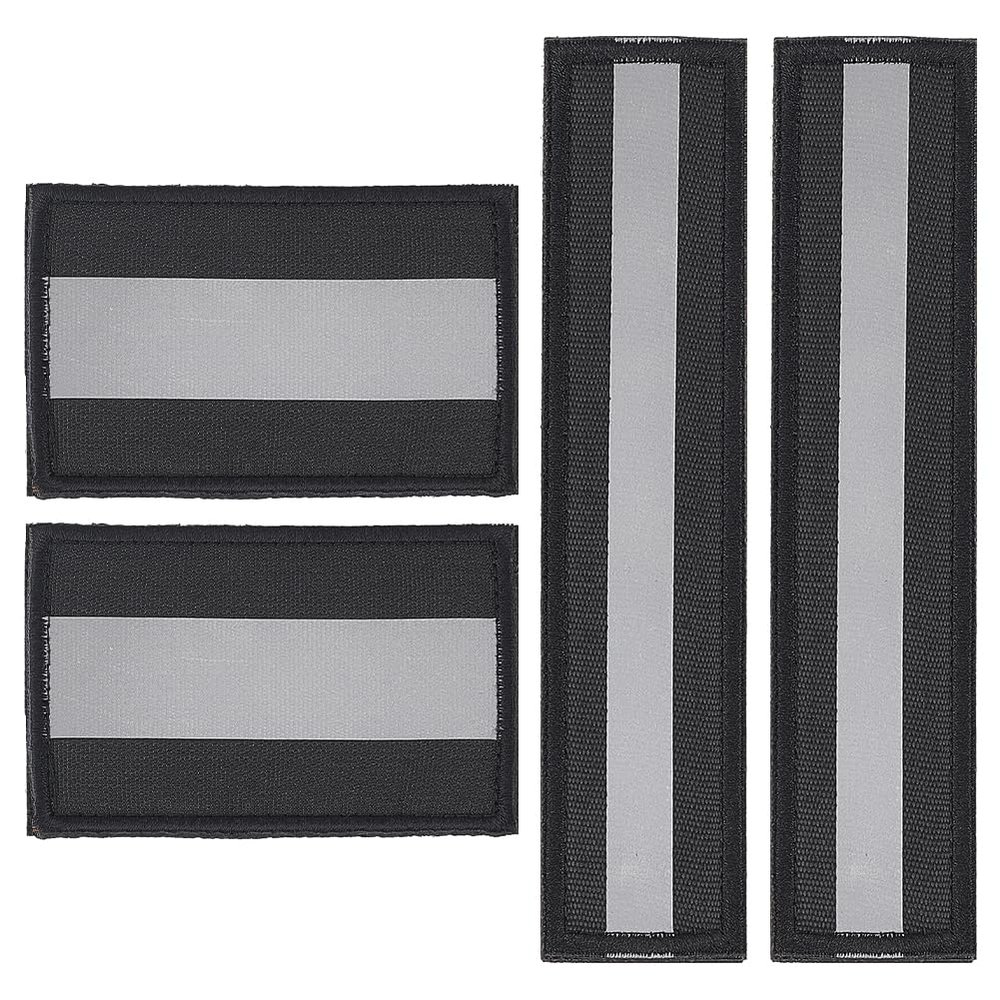 WEBEEDY 4PCS Reflective Safety Patches Hook and Loop Fastener Safety Patches for Vest Backpack Night Sportsperson, Worker, Hiker, Dog Vest, Firefighter Rescue Police, 2 Sizes