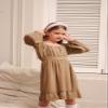 GRACE KARIN Girl Casual Midi Dress Long Sleeve Fall Dresses Ruffle A Line Swing Flowy Solid Khaki Size 8Y view 3