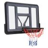 44 Inch Backboard and Rim Net, Wall Mounted Backboard and Rim Combo Kit, PET Shatter Proof Backboard and Rim Competition Combo Basketball Hoop, Black view 2