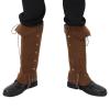 KUOIN Medieval Leg Covers Slim Fit Pirate Renaissance Faux Leather Steampunk Costume for Boots view 3