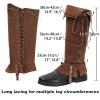 KUOIN Medieval Leg Covers Slim Fit Pirate Renaissance Faux Leather Steampunk Costume for Boots view 4