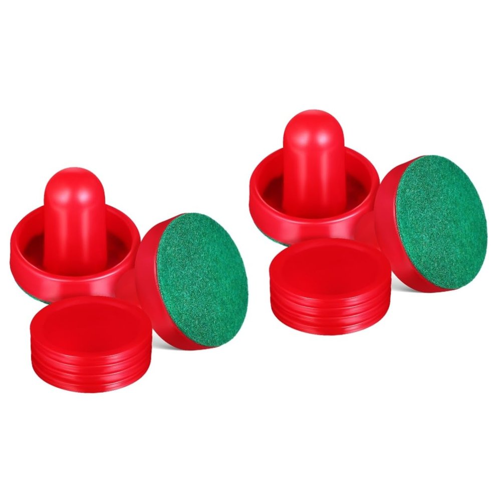 BESPORTBLE 2sets Air Hockey and Replacement Pucks and Felt Pads for Enhanced Tabletop Hockey Games