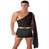 YiZYiF Men's One-Shoulder Harness Mr. Toga Party Costume Mankini Outfit Ancient Greek Lingerie Black Medium view 2