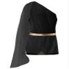 YiZYiF Men's One-Shoulder Harness Mr. Toga Party Costume Mankini Outfit Ancient Greek Lingerie Black Medium view 3