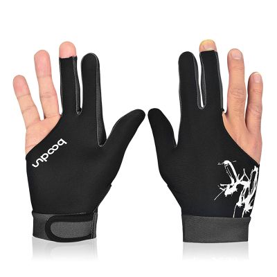 Funien 1Piece Billiard Glove 3 Fingers Cue Sports Glove Men Women Billiard Shooters Right Left Interceable Snooker Gloves