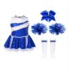 TSSOE Kids Girls Glitter Sequins Cheerleading Uniform Cheer Leader Outfits Dance Dress Performance C05 14 Years view 1