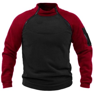 GOKKILRW Mens Fleece Tactical Pullover Winter Warm Thicken Quarter Zip Military Tactical Jacket Outdoor Thremal Sherpa Lined Combat Pullover Sweater
