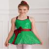 Huimingda Girls Christmas Shiny Sequin Sleeveless Dress Ballet Dance Leotard Dress Cheer Performance Costume Green A 12 Years view 3