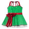 Huimingda Girls Christmas Shiny Sequin Sleeveless Dress Ballet Dance Leotard Dress Cheer Performance Costume Green A 12 Years view 4