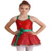 Huimingda Girls Christmas Shiny Sequin Sleeveless Dress Ballet Dance Leotard Dress Cheer Performance Costume Red A 14 Years view 1