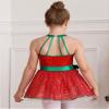 Huimingda Girls Christmas Shiny Sequin Sleeveless Dress Ballet Dance Leotard Dress Cheer Performance Costume Red A 14 Years view 2
