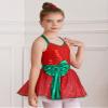Huimingda Girls Christmas Shiny Sequin Sleeveless Dress Ballet Dance Leotard Dress Cheer Performance Costume Red A 14 Years view 3