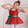 Huimingda Girls Christmas Shiny Sequin Sleeveless Dress Ballet Dance Leotard Dress Cheer Performance Costume Red A 14 Years view 4