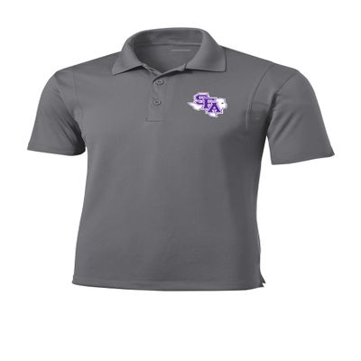 Sport Your Gear Stephen F. Austin Lumberjacks Prime Athletic Logo Micropique Sport-Wick Golf Polo (Sport Gray - Large)