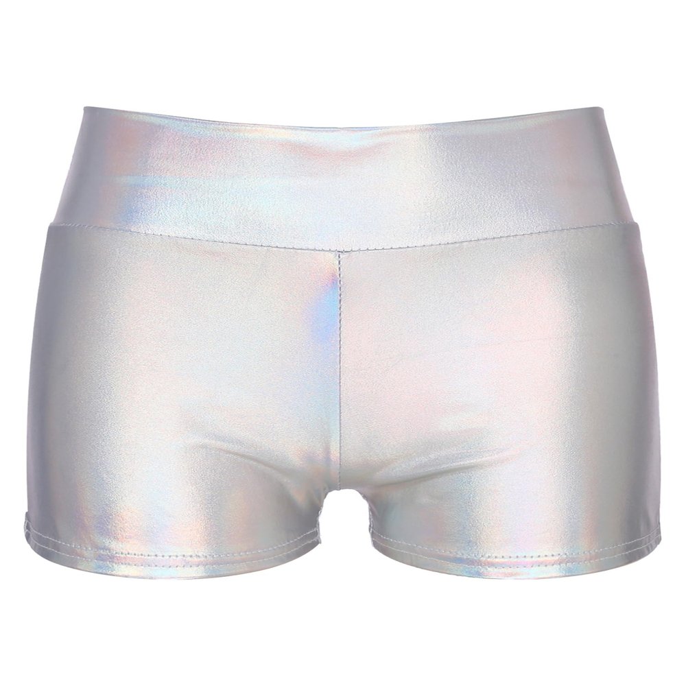 vastwit Womens Shiny Metallic High Waisted Booty Shorts Hot Pants Festival Rave Dance Bottoms Clubwear C01 Large