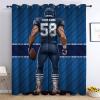 Midkepf Dallas Curtains, Custom Blackout Curtains for Bedroom, Personalized Name and Number Drapes with Grommet, Football Style Curtain Panels for Windows Living Room 2 Panels Gift view 1