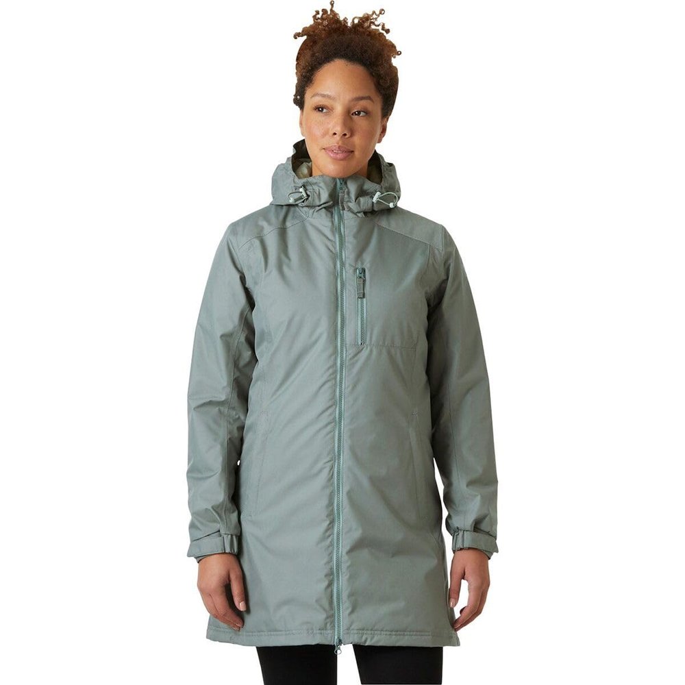 Helly Hansen Women's Long Belfast Winter Jacket, 485 Grey Cactus, Small