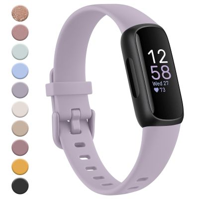 Meliya for Fitbit Inspire 3 Bands Women Men, Soft Silicone Adjustable Wristband Replacement Sport Straps Compatible with Fitbit Inspire 3 Fitness Tracker (Lavender Gray)