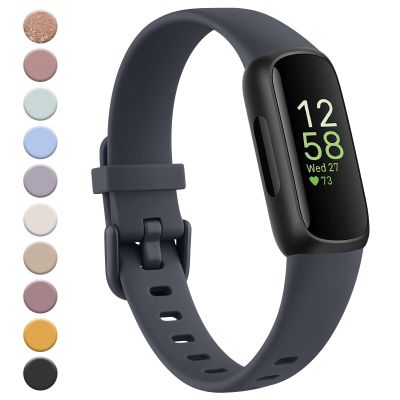 Meliya for Fitbit Inspire 3 Bands Women Men, Soft Silicone Adjustable Wristband Replacement Sport Straps Compatible with Fitbit Inspire 3 Fitness Tracker (Midnight)