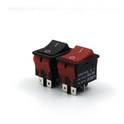 Rocker Switch 5Pcs LR-210 RED/Black High Current IP55 4Pin ON-Off 2Position 20A DPST Boat Rocker Switch for Welding Machine (Color : 5pcs Black)