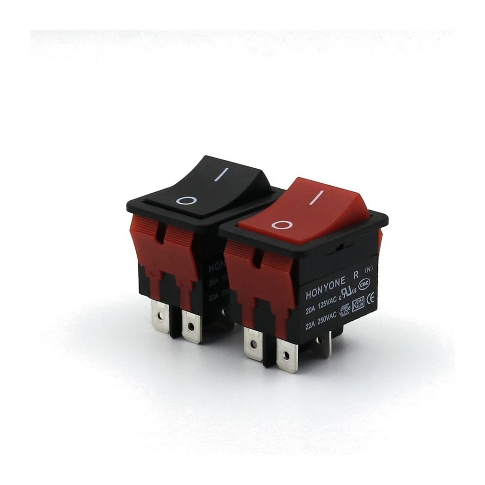 Rocker Switch 5Pcs LR-210 RED/Black High Current IP55 4Pin ON-Off 2Position 20A DPST Boat Rocker Switch for Welding Machine (Color : 5pcs Black)