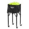 A11N Pickleball Tennis Ball Hopper - Sturdy Large Capacity Tennis Ball Basket Holds 120 Balls, Upgraded Pickleball Caddy Practice Equipment/Multifunction Pockets and Wheels for Training/Teaching view 1