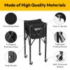A11N Pickleball Tennis Ball Hopper - Sturdy Large Capacity Tennis Ball Basket Holds 120 Balls, Upgraded Pickleball Caddy Practice Equipment/Multifunction Pockets and Wheels for Training/Teaching view 2