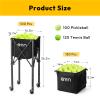 A11N Pickleball Tennis Ball Hopper - Sturdy Large Capacity Tennis Ball Basket Holds 120 Balls, Upgraded Pickleball Caddy Practice Equipment/Multifunction Pockets and Wheels for Training/Teaching view 3