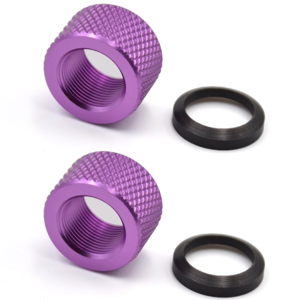 5/8 x 24 Thread Protector Aluminum & Crush Washers Steel 4 Pack with Chosen Color and Texture