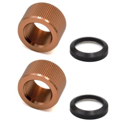 5/8 x 24 Thread Protector Aluminum & Crush Washers Steel 4 Pack with Chosen Color and Texture